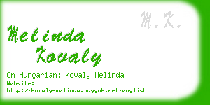 melinda kovaly business card